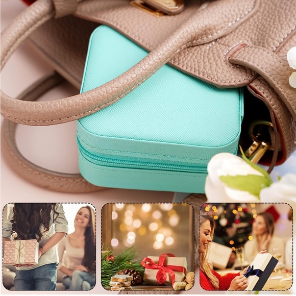 NWT Luxe Small Full Zip Jewelry Case in Tiffany Blue - Picture 4 of 5